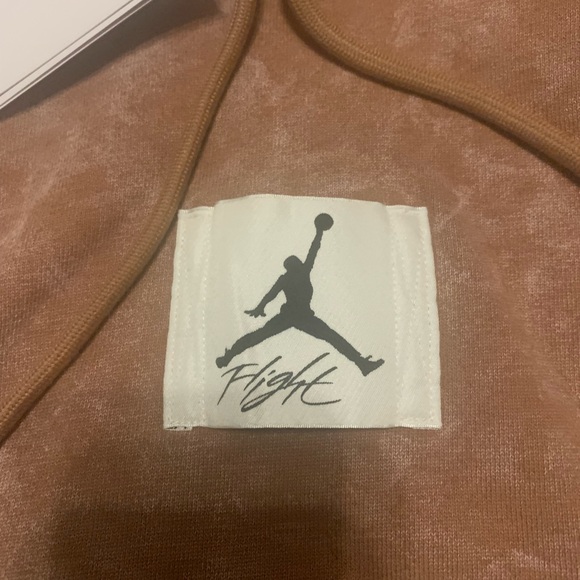 NIKE Air JORDAN Flight Hoodie Mens Mineral Clay White Statement Fleece - Picture 4 of 7